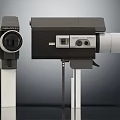 Vintage Digital Devices Classic Retro Design With Lens Buttons And Stand