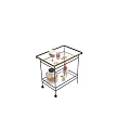 Commercial Serving Cart with Glass Shelves and Mobile Wheels for Drinks and Bar Accessories
