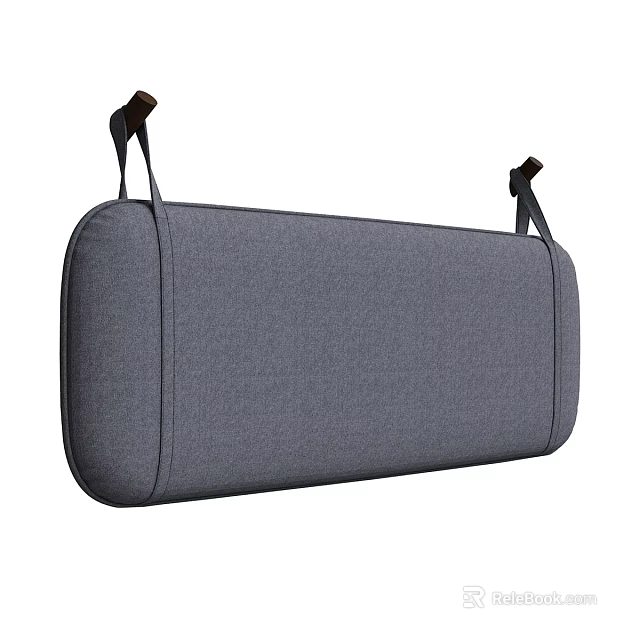 Soft Gray Long Strip Cushion With Hanging Straps For Home Comfort Use 3d model 