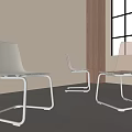 Modern Transparent Office Chair with Metal Frame and Natural Light in Room