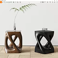 Modern Bonaldo Side Table Solid Wood Side Table Small Coffee Table Vase 3d model
