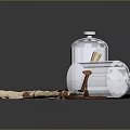 Ancient Scrolls and Antique Map Displayed with Glass Dome and Wooden Container