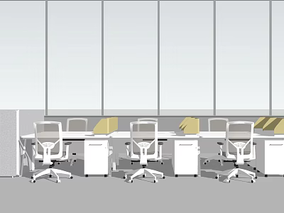 Modern office desk and chair office desk and chair combination 3d model