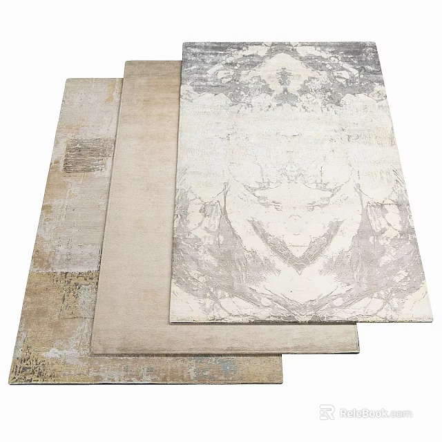 Modern Square Rugs With Abstract Patterns And Neutral Tones For Home Decor 3d model