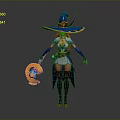 3D Witch Character Design Featuring Large Feathered Hat Magic Orb And Boots