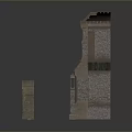 Medieval Gates With Stone Structure Arched Design And Tower Models With Tile Roofs