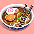 Blue and White Patterned Bowl with Ramen Noodles Black Chopsticks and Fresh Toppings