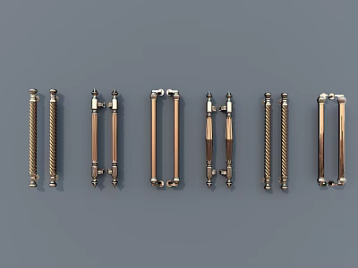 Modern Metal Door Handles In Various Stylish Designs For Home Interiors 3d model