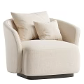 Modern Single Sofa Design With Soft Fabric Cushions And Beige Texture Detail