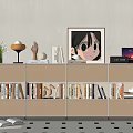 Modern USM Bookcase Decorative Cabinet Book Decoration Combination 3d model