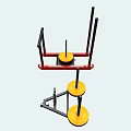 Red Black Frame Playground Equipment With Yellow Round Parts And Horizontal Bars