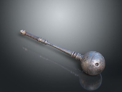 meteor hammer black fantasy mace ancient weapon cold weapon war weapon military 3d model