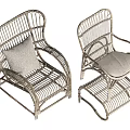 Rattan Leisure Chairs With Armrests And Soft Cushion For Comfortable Seating