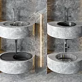 Luxury Modern Round Marble Kitchen Sink With Faucet And Countertop Design