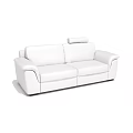 Modern White Leather Two Seater Sofa With Sleek Design And Comfortable Backrest 3d model