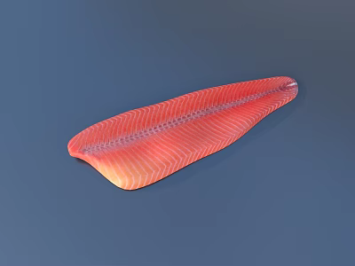 Fresh Raw Salmon Fillet With Orange Red Striped Texture For Cooking 3d model