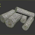 Natural Arbor Tree Trunks With Rough Bark Texture And Smooth Cut Ends