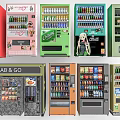 Smart Vending Machines With Various Snacks Beverages And Grab Go Features 3d model