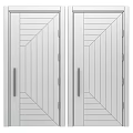 Swing Doors With Light And Dark Wood Grain Design Black And Gold Frames
