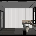 Elegant Modern Study Room Interior Design With Large Window Wooden Desk Comfortable Chair And Artwork
