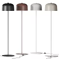 Minimalist Floor Lamp with Brown White Beige Dome Shades and Slim Metal Stand