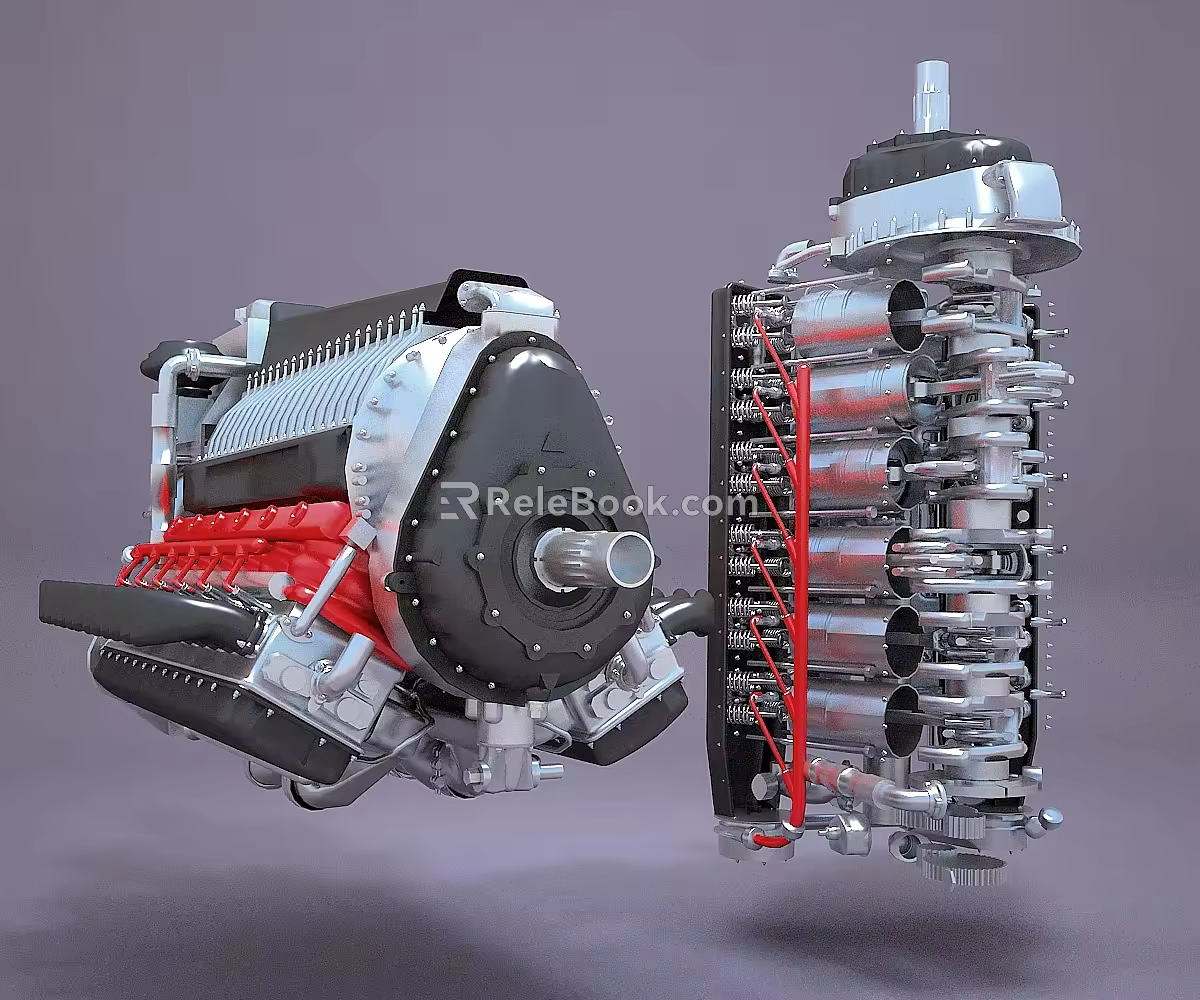 modern engine 3d model