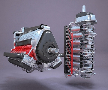 modern engine 3d model