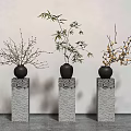 New Chinese-style Middle Ancient Bonsai Platform 3d model