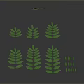 Green Leaves Collection With Various Sizes And Shapes On Dark Background