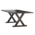 Modern Dark Wood Dining Table Design With X Shaped Legs And Sleek Style