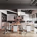Modern Public Office Space With Open Layout Desks Ergonomic Chairs Bookshelves And Large Windows