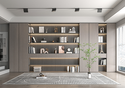 Modern bookcase 3d model