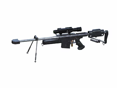 Tactical Sniper Rifle With Optical Scope Bipod Precision Barrel And Ergonomic Stock Design 3d model