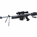 Tactical Sniper Rifle With Optical Scope Bipod Precision Barrel And Ergonomic Stock Design