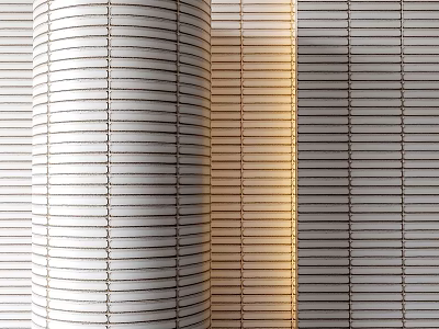 Window Blind Components With Vertical Layered Slats In White Beige Dark And Light Shadow Design 3d model