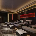 Luxurious SPA Sauna Interior With Comfortable Massage Beds Soft Lighting And Wooden Accents