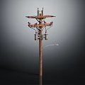 Wooden Floor Lamp Inspired By Utility Pole Design With Classic Lighting Features
