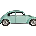 Classic Mint Green Volkswagen Beetle With Vintage Design And Retro Body Lines