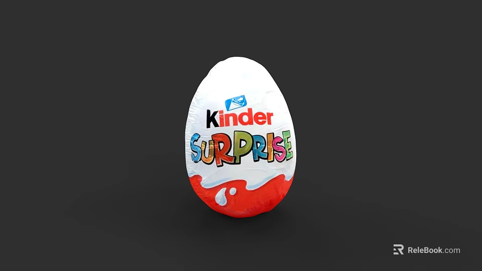 Colorful Kinder Surprise Egg With White Red Exterior And Brand Design 3d model 