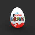 Colorful Kinder Surprise Egg With White Red Exterior And Brand Design