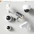 Projection Monitoring System With Various Wall Mounted Security Cameras And Designs