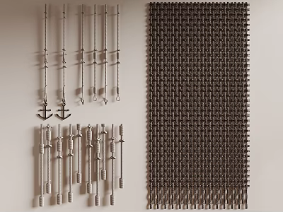Various Decorative Metal Lines And Chain Link Patterns For Interior Design Projects 3d model
