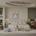 Cozy Kids Room Interior With Soft Bed Stuffed Lion Toy Round Rug And Animal Painting