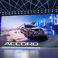 All New Accord Car Display On Stage With Lighting And City Desert Background