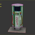 DEIT Fuel Dispenser Unit With Red Nozzles On Gray Concrete Base