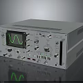 Vintage Blue Electronic Oscilloscope With Knobs Buttons And Waveform Screen