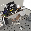 Desk Chair Office Desk Chair Computer Desk Office Supplies Lazy Sofa Printer 3d model