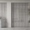 Modern partition cement brick partition 3d model