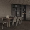 Minimalist Modern Dining and Living Room With Wooden Ceiling Dining Table Large Windows and Sofa
