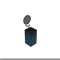 Transparent Blue Glass Bathroom Sinks With Black Faucets And Round Mirror